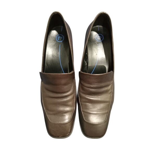 Vintage Rockport Shoes Chunky Block Heel Loafer Women’s-Brown-Size 7 - Picture 1 of 8
